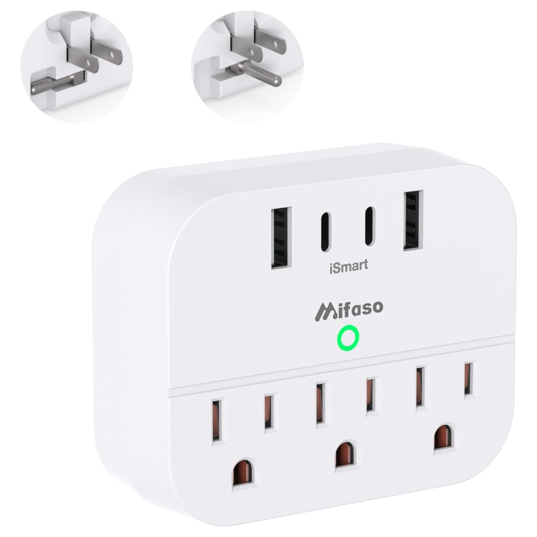 Cruise Power Strip With Foldable Plug Outlet Extender