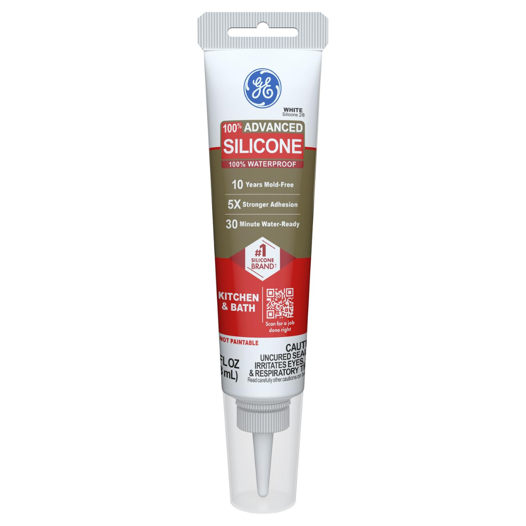 GE Advanced Silicone Waterproof Caulk (2.8 oz)