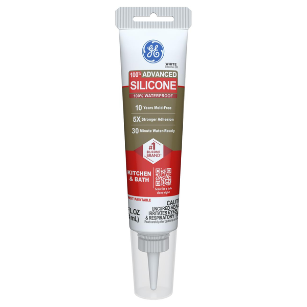 GE Advanced Silicone Waterproof Caulk (2.8 oz)