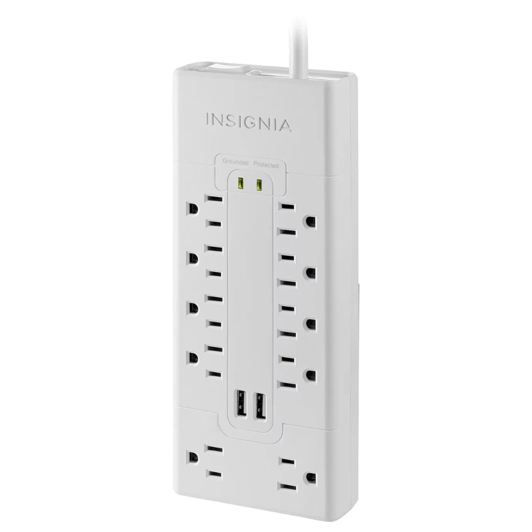 Insignia 10-Outlet Surge Protector With 2 USB Ports