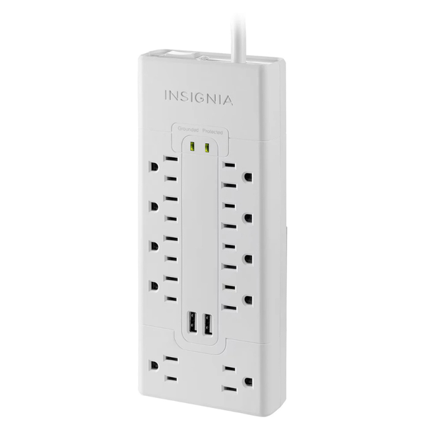Insignia 10-Outlet Surge Protector With 2 USB Ports