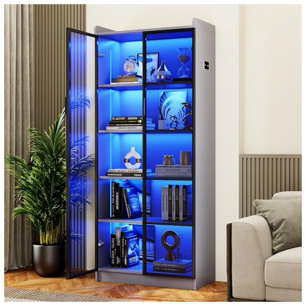 65" Tall Display Cabinet With Doors