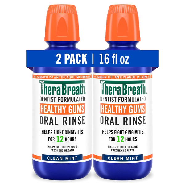 2-Count 16-Oz TheraBreath Healthy Gums Oral Rinse (Clean Mint)