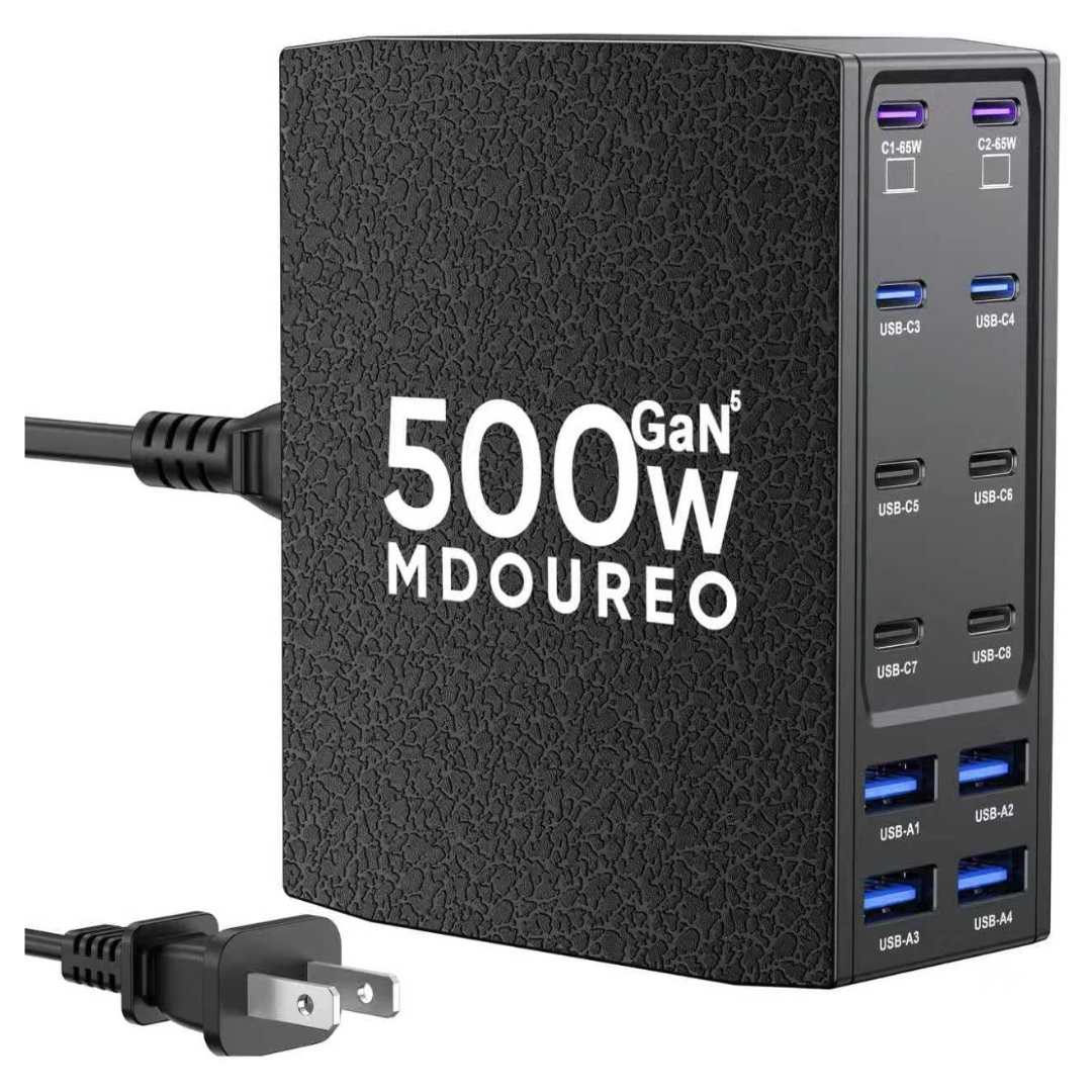 500W 12-Port USB C Multiple Devices Fast Charger Block
