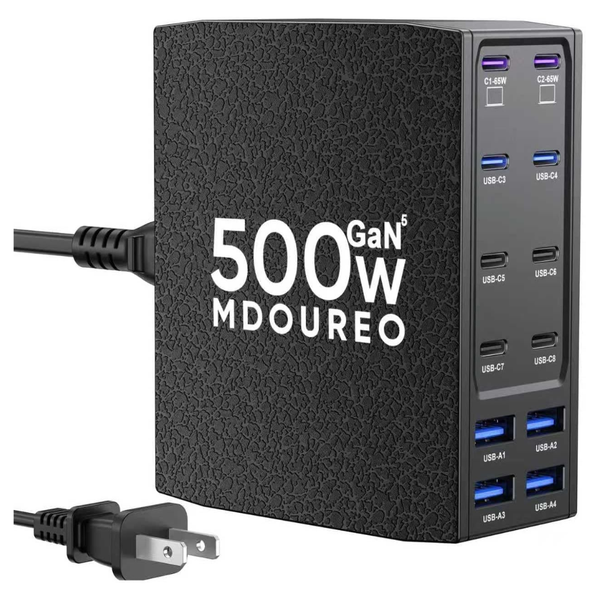 500W 12-Port USB C Multiple Devices Fast Charger Block