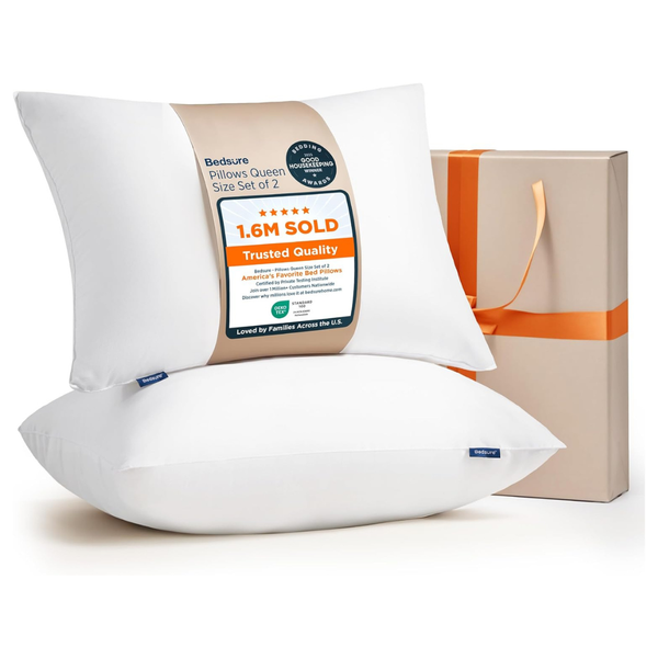 Set Of 2 Bedsure Queen Size Luxury Soft Puffy Pillows