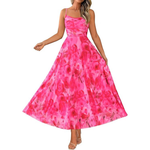 Women's Elegant Spaghetti Strap Floral Maxi Dress (Various Colors)