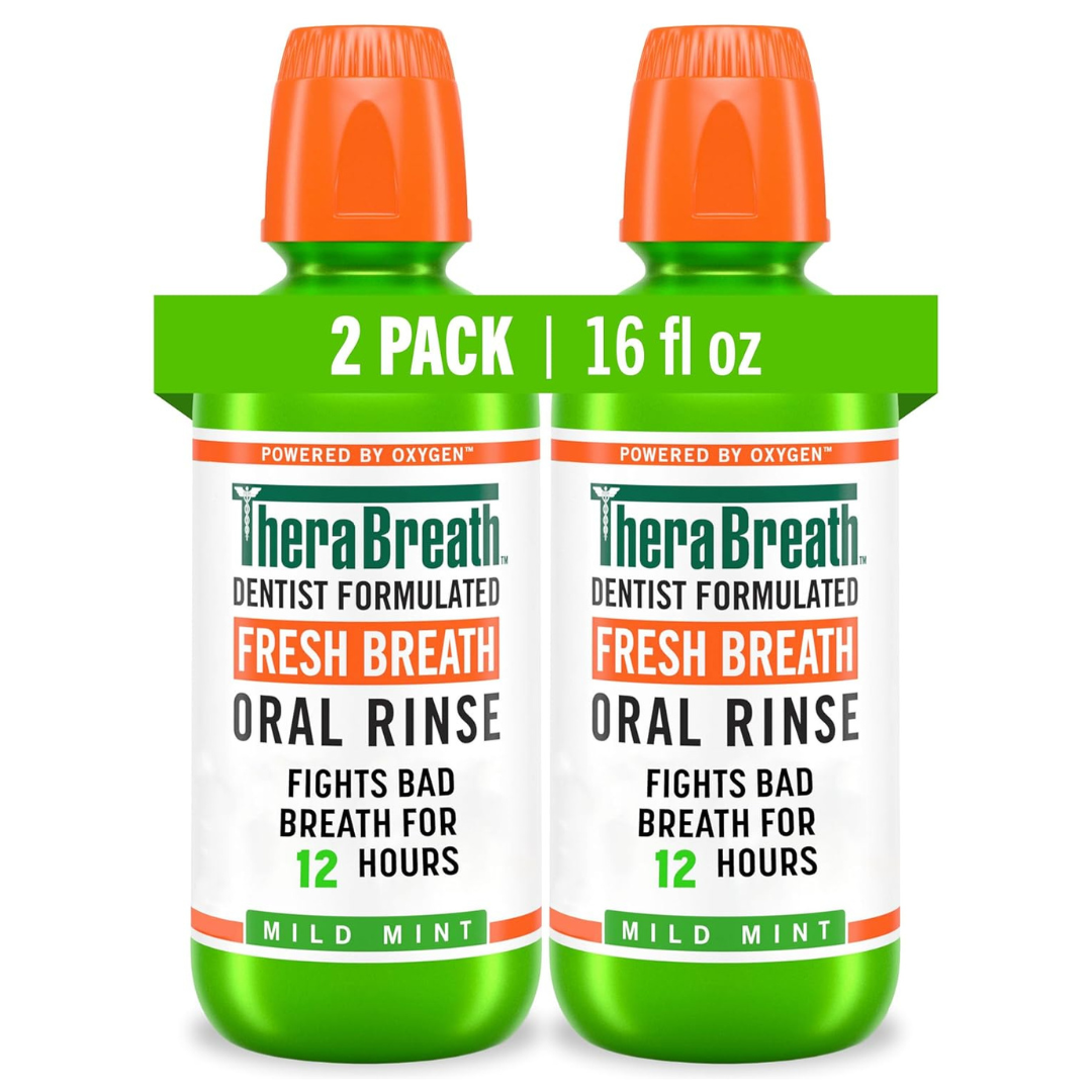 2-Pack 16-Oz TheraBreath Fresh Breath Mouthwash (Mild Mint)