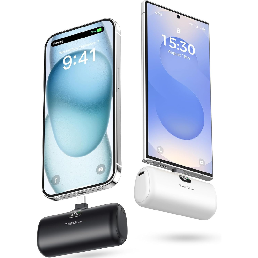 2-Pack 5,000mAh Mini USB-C Portable Chargers