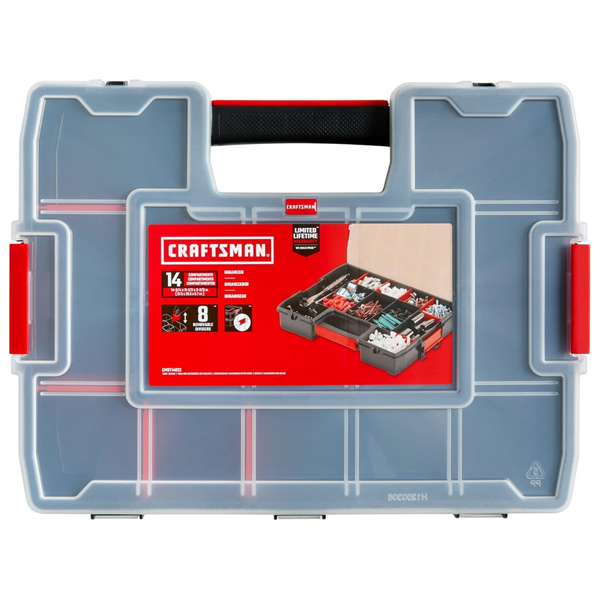 2-Pack Craftsman Tool Organizer With 14-Compartments & Lid