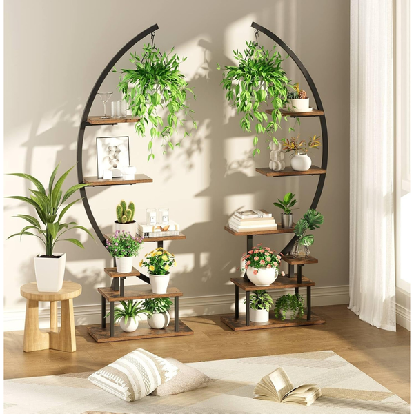 2-Pack Greenstell 7-Tier Plant Stand With Grow Light