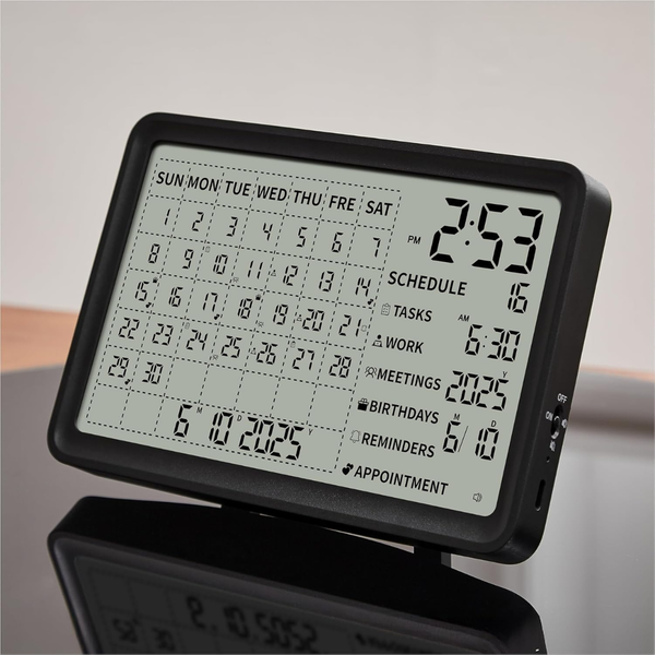 8" Digital Clock Desk Calendar W/ Schedule Reminder