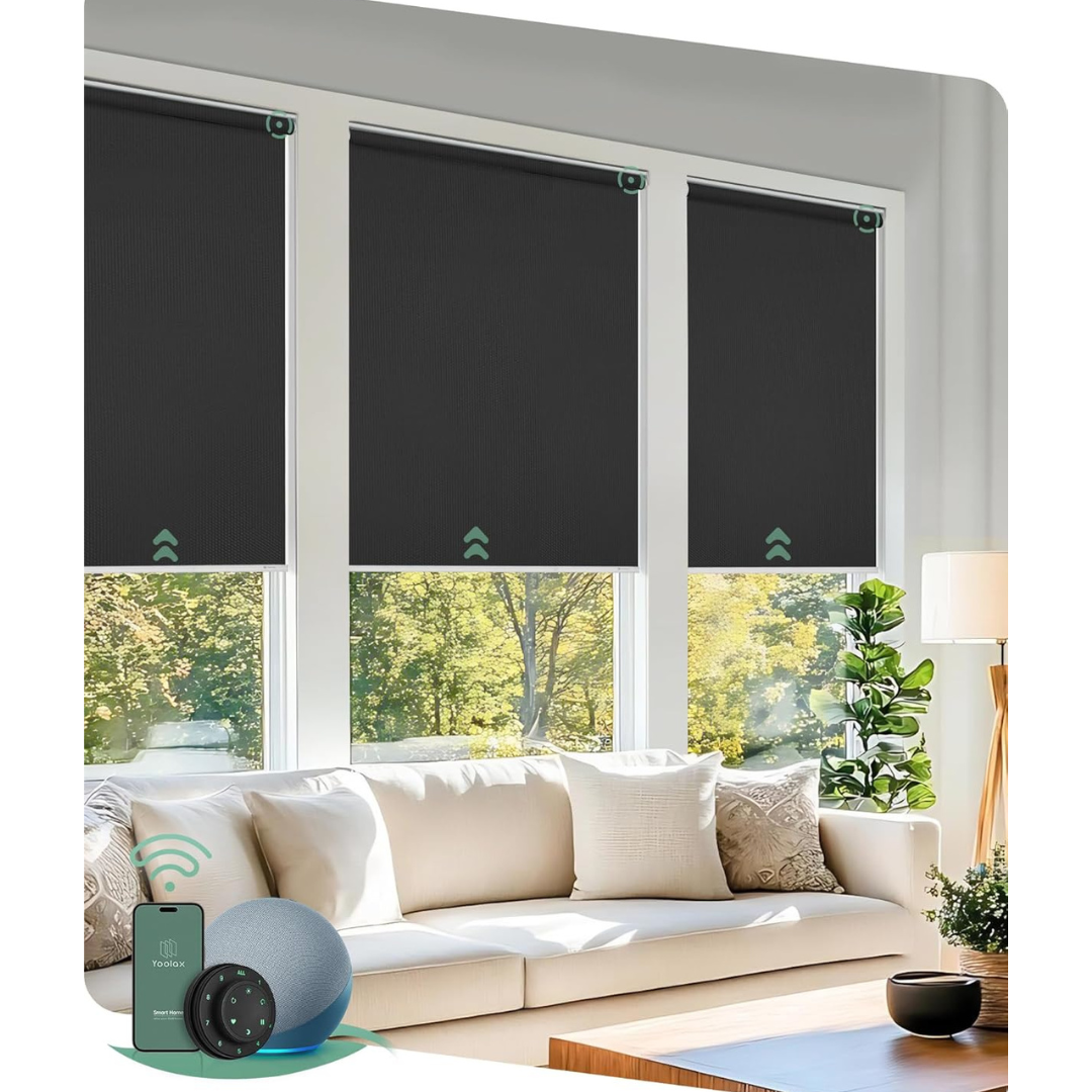 117"L x 105"W Motorized Blackout Smart Blinds With Remote