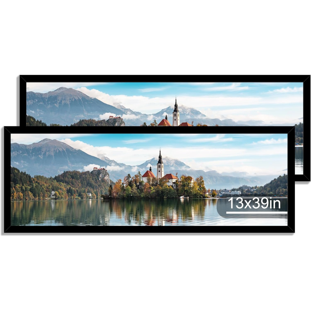 2-Pack Real Glass and Rustic Grey Wood Puzzle Frame