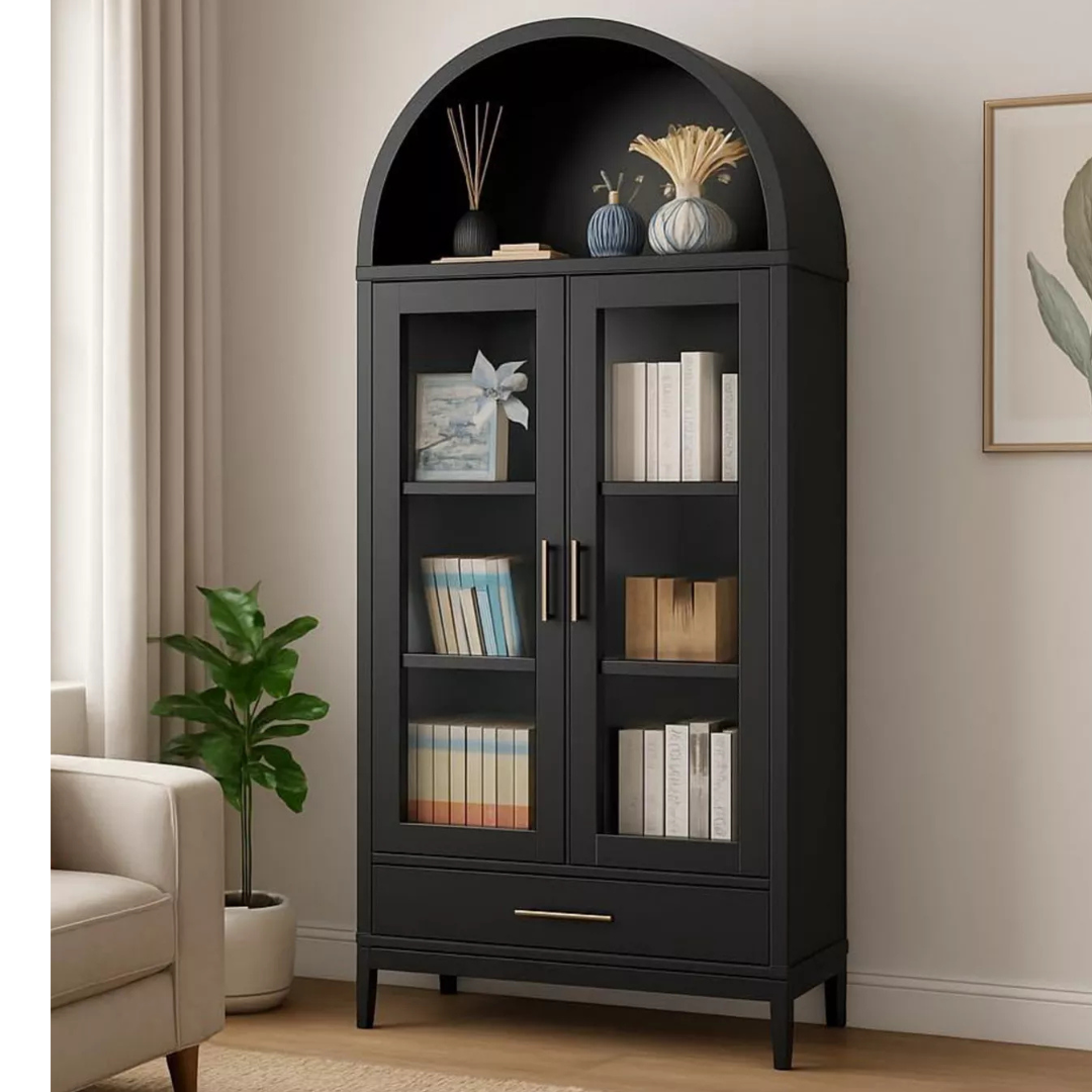 gaomon 1 Drawer & 2 Doors Arched Fluted Storage Cabinet