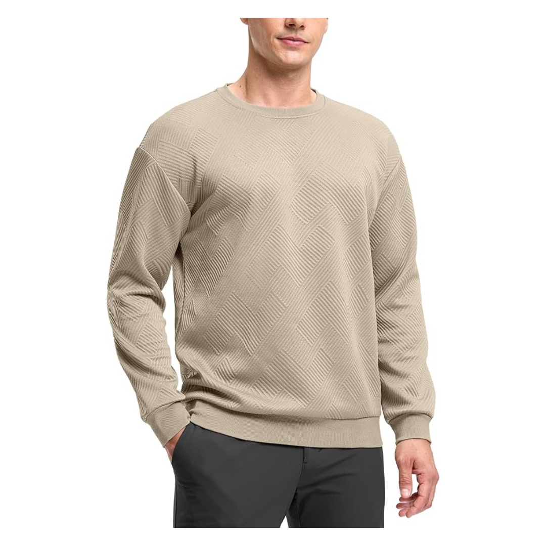 Men's Geometric Crewneck Long Sleeve Sweatshirt