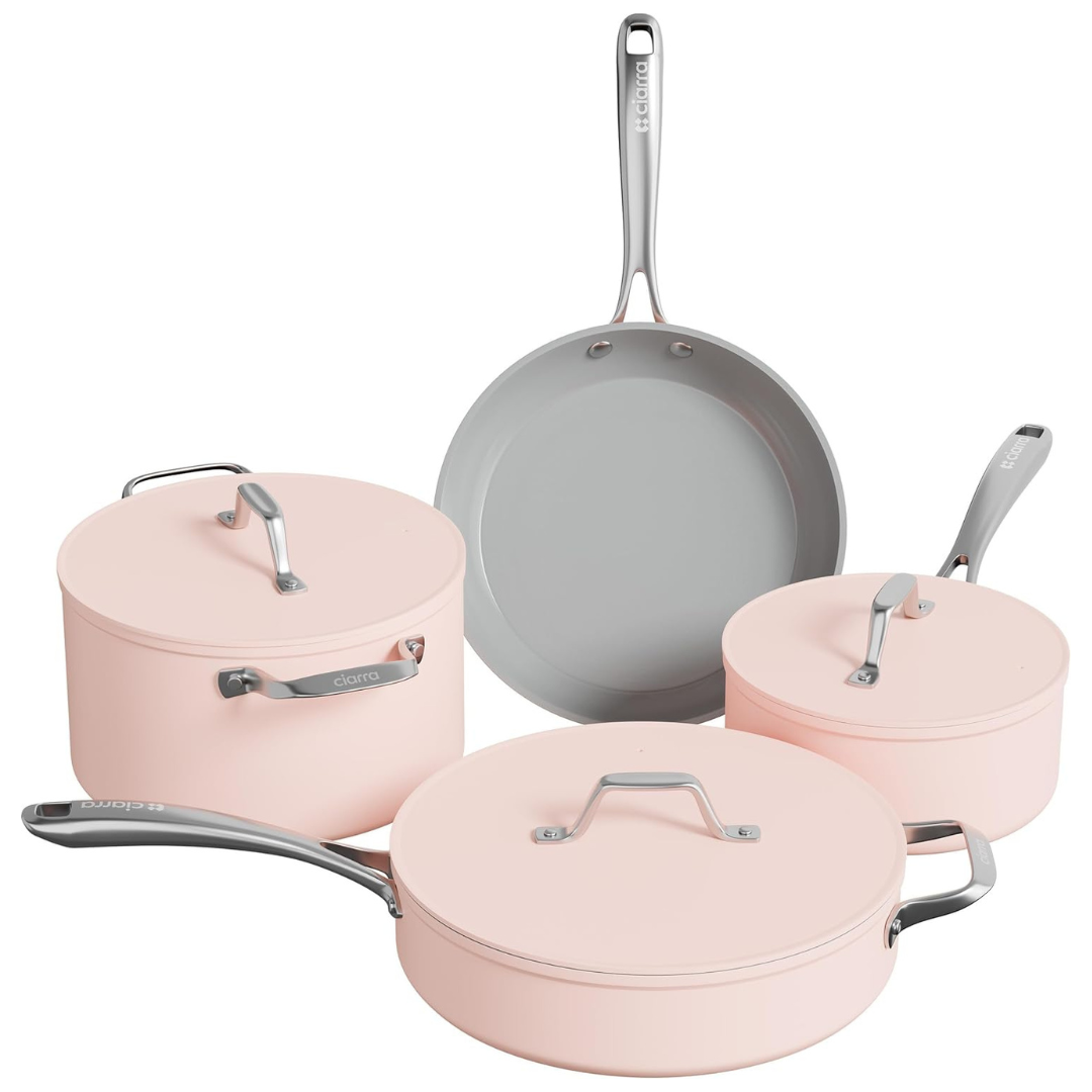 Ceramic Non Stick Pots and Pans Set With Lid