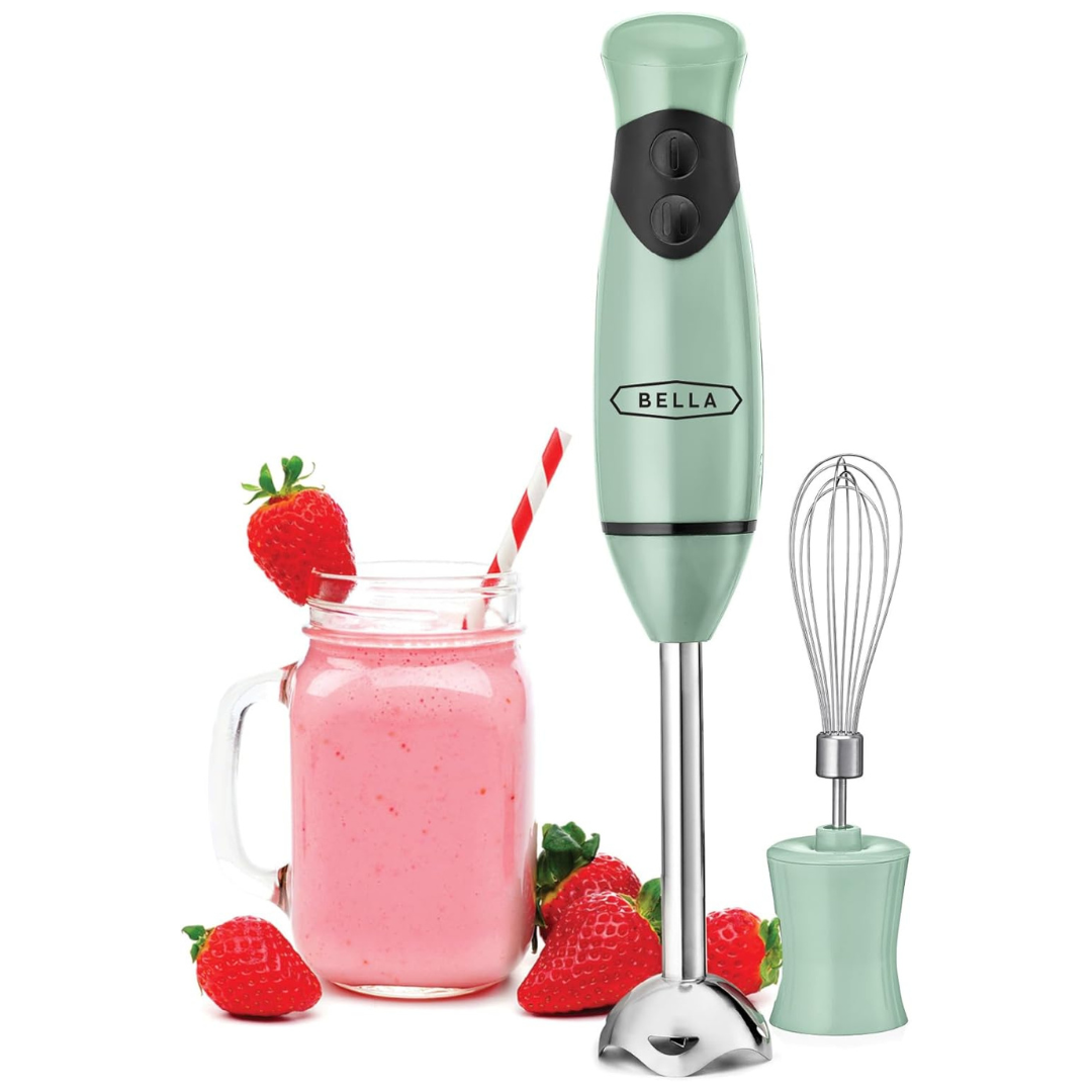 BELLA Portable Immersion Blender With Whisk Attachment