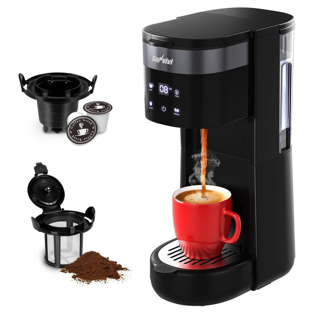 3-in-1 Single Serve Coffee Machine With 2 Cup Trays