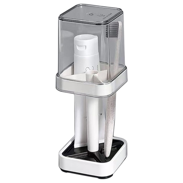3 Slots Toothbrush Holder Stand With Cover/Cup