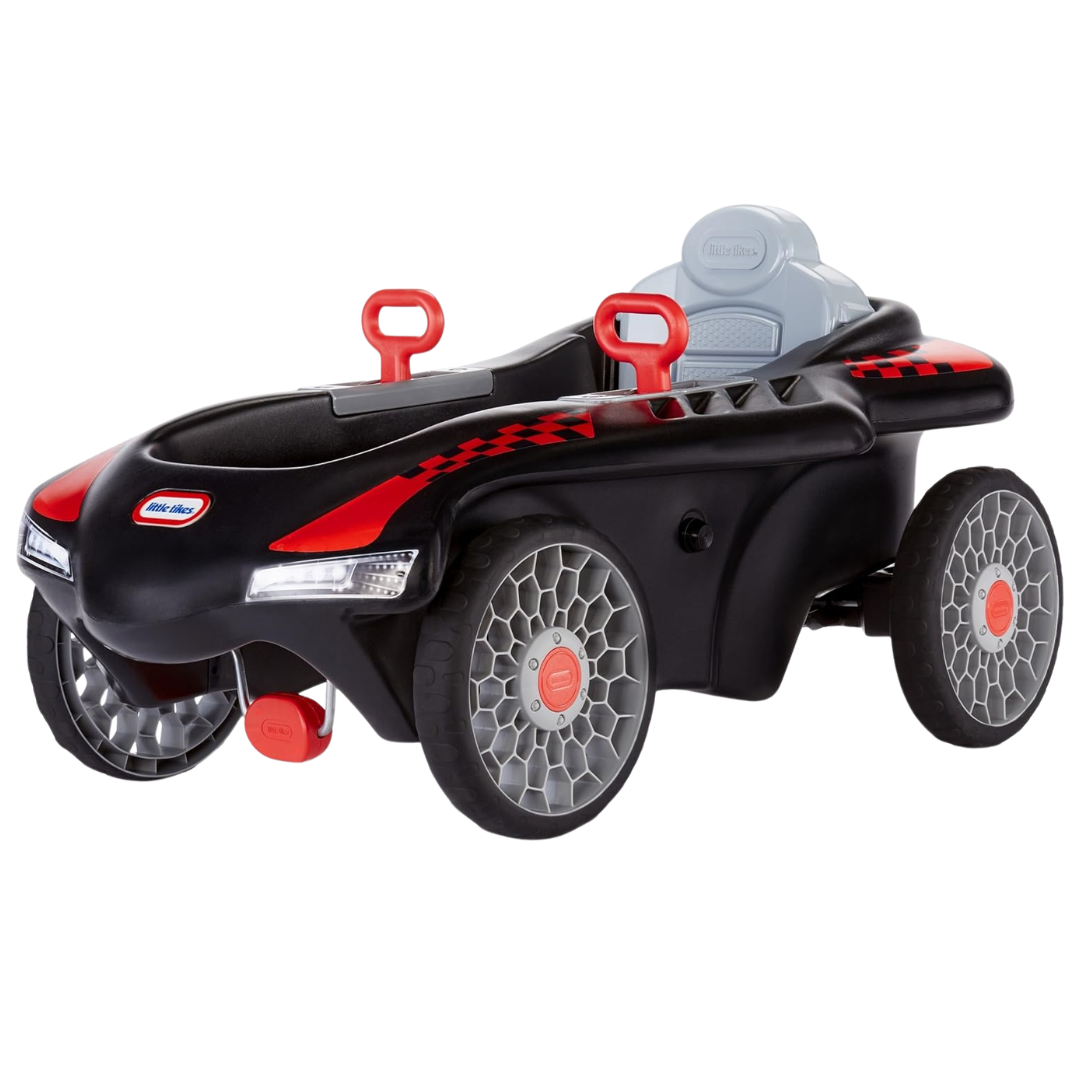 Kids Jett Car Racer Black Ride On With Adjustable Seat Back