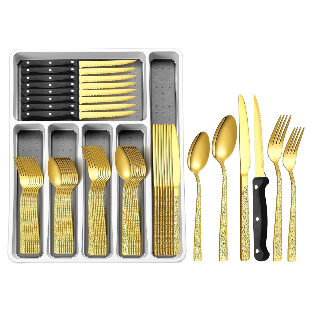 49-Piece Stainless Steel Silverware Set With Organizer