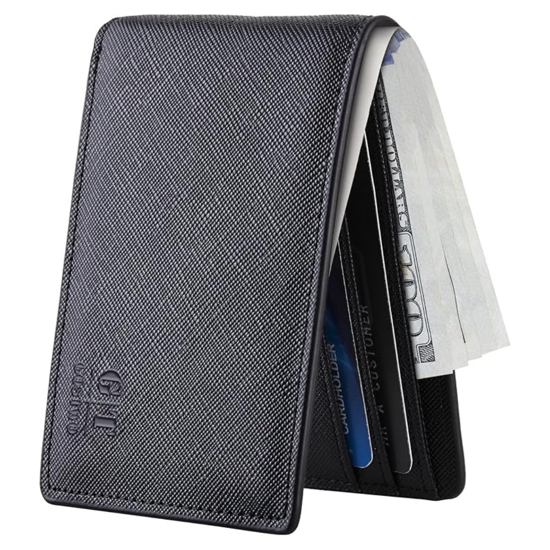 Men's Minimalist Leather Bifold Slim RFID Wallet (Various)
