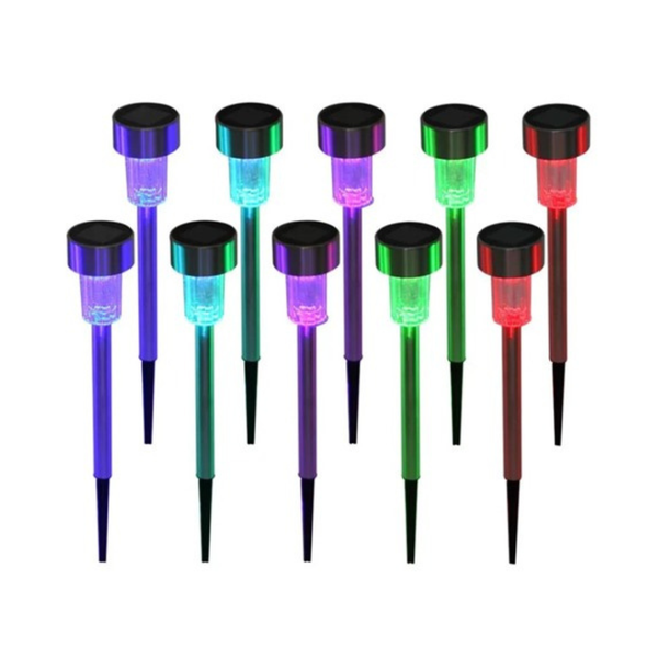 10-Pack Solar Outdoor Patio Garden Path Lights
