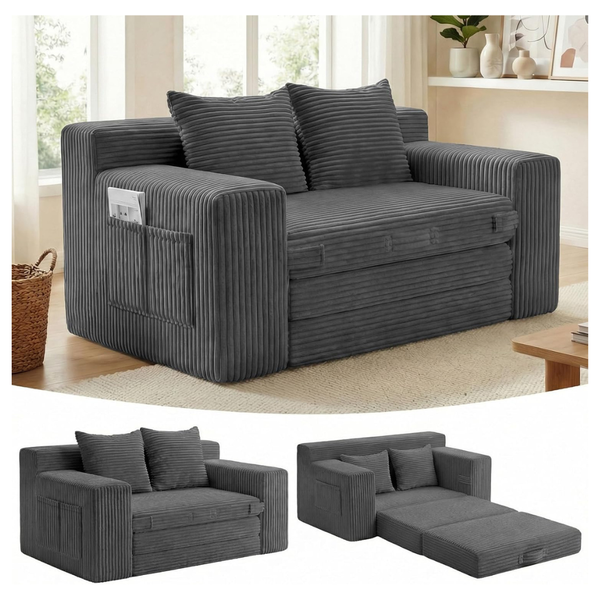 3-in-1 Convertible Sleeper Loveseat Sofa Bed