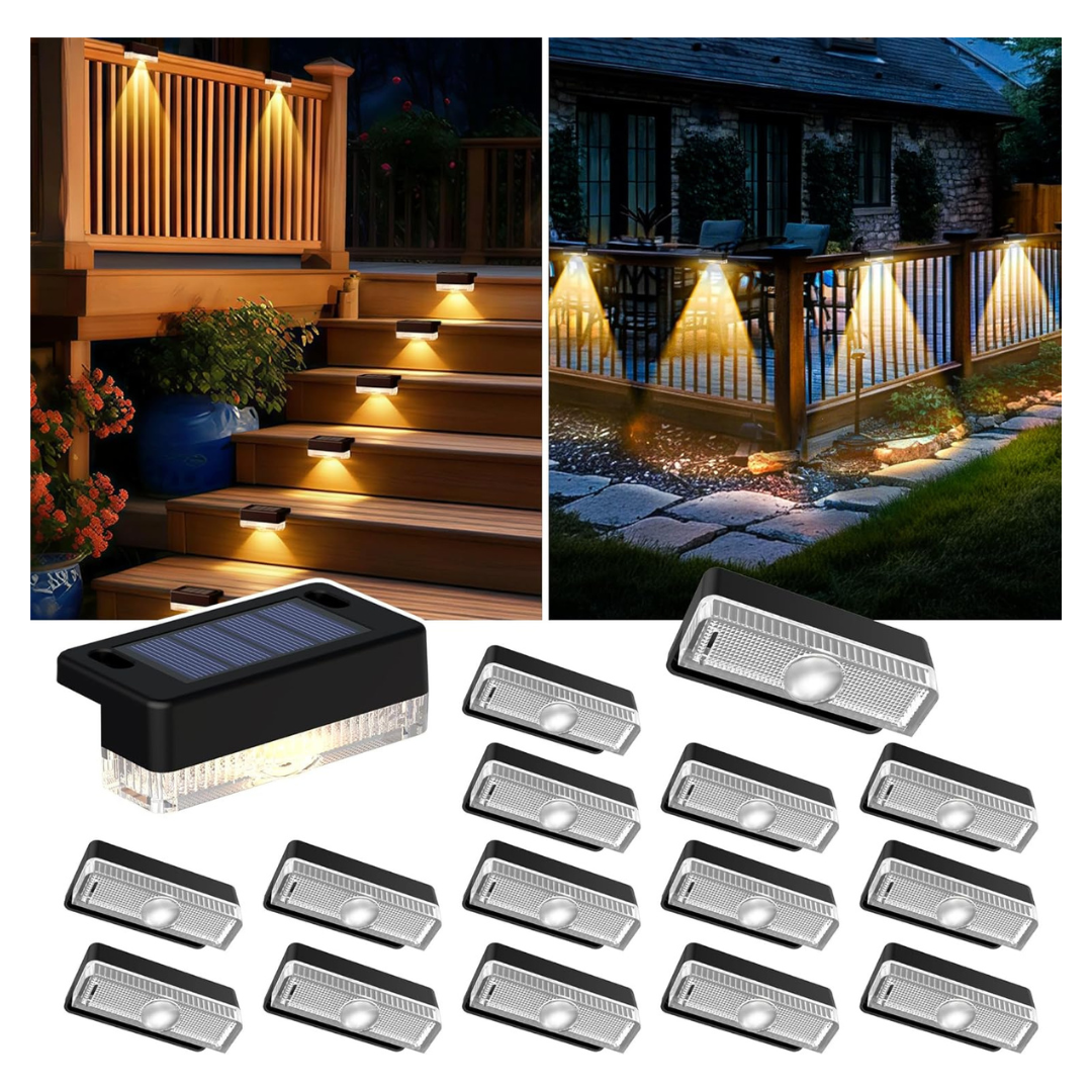 16-Pack Auderwin Solar Deck Lights