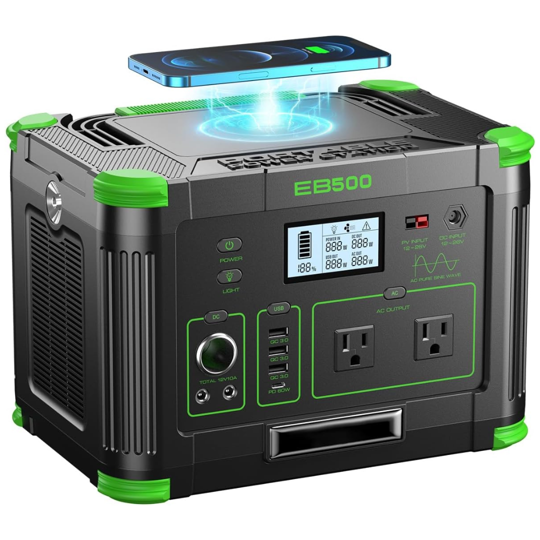 GRECELL 500W 519Wh/140400mAh Solar Power Station