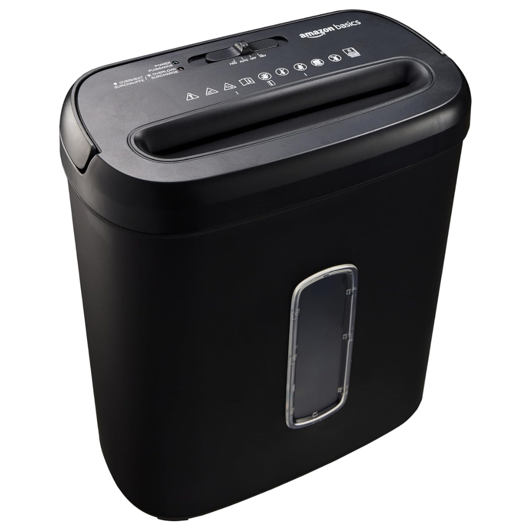 Amazon Basics 8-Sheet Cross Cut Paper And Credit Card Shredder