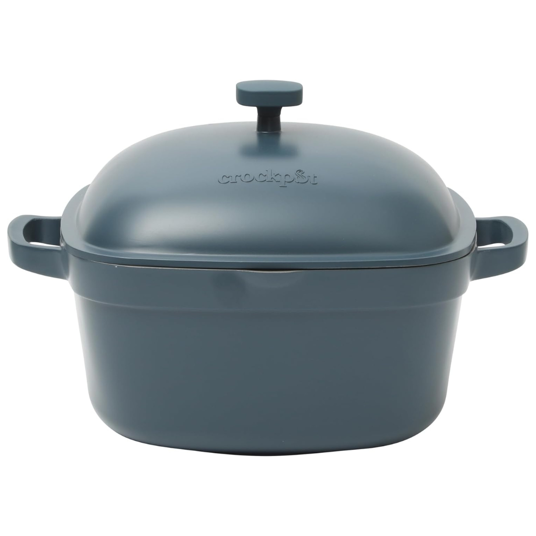 5.2qt Crock-Pot Northvale Cast Aluminum Dutch Oven With Lid (Matte Blue)
