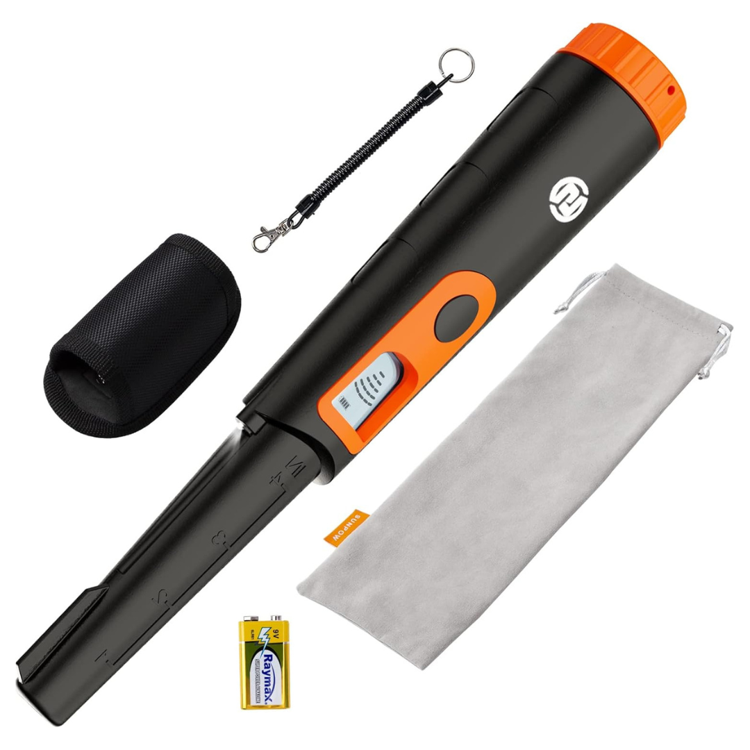 Sunpow Waterproof Metal Detector Pinpointer W/ LCD & 3 Alert Modes