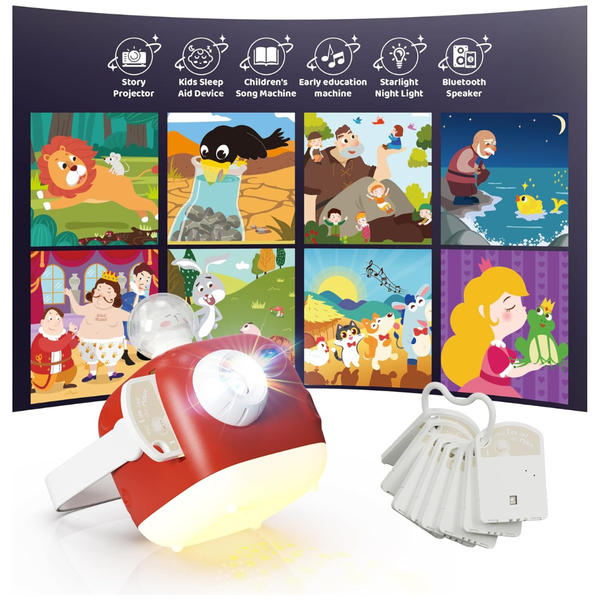 Bluetooth Storybook Projector & Nightlight For Kids With 8 Classic Tales