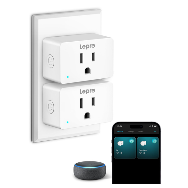 2-Pack Lepro 15A P1 Smart Mini WiFi Outlet Plug