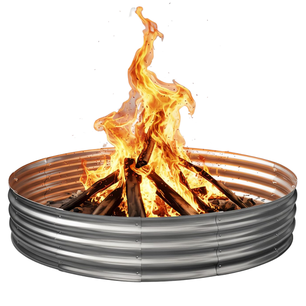 60'' Galvanized Heavy Duty Wood Steel Fire Pit Ring