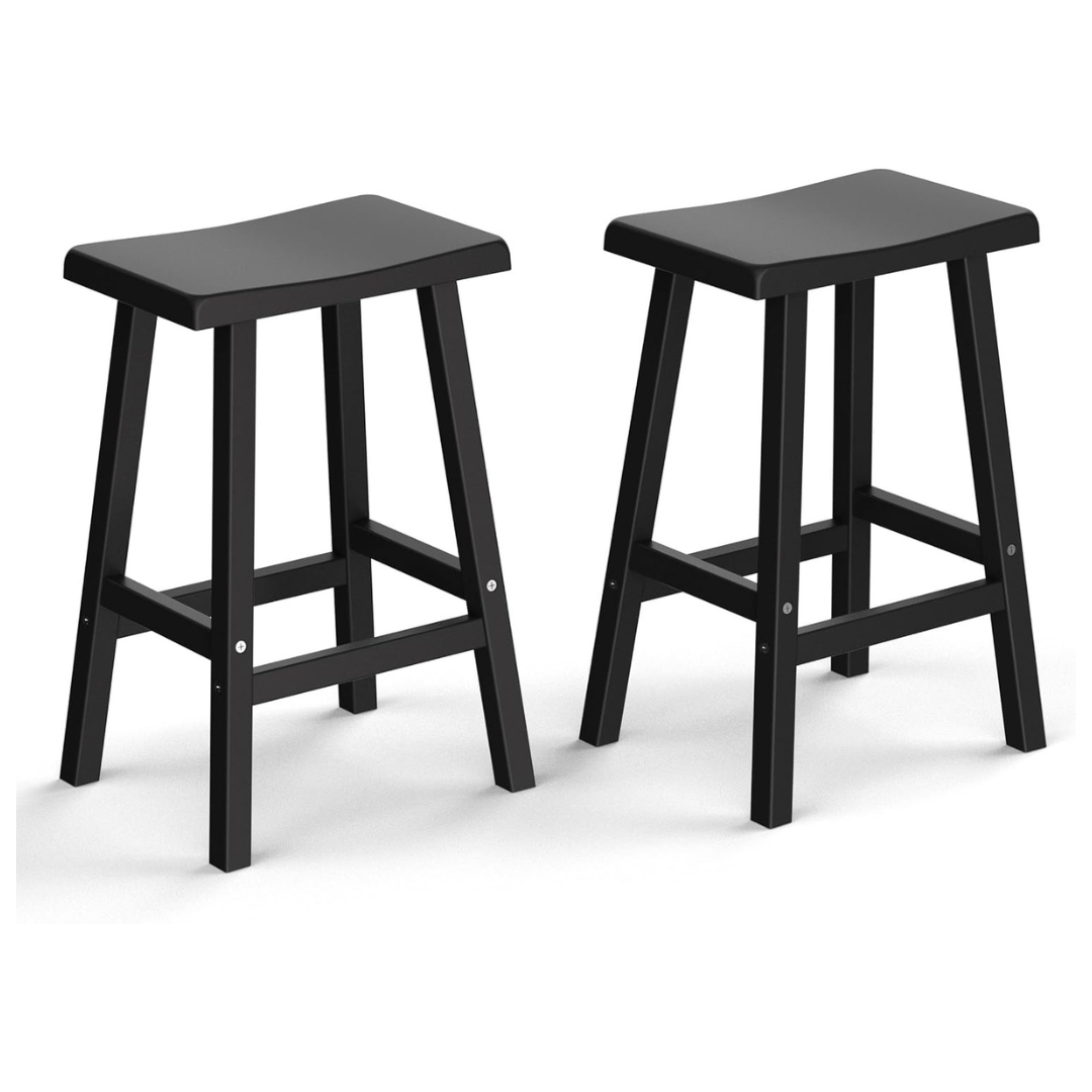 2-Pack 29" Outdoor Bar Stools Wth All-Weather Patio & Counter Seating