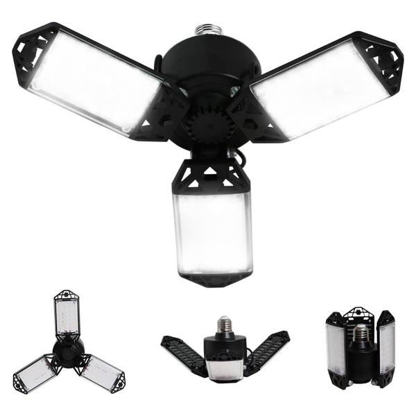 80W LED Garage Ceiling Light With 8000 Lumens 3 Adjustable Panels