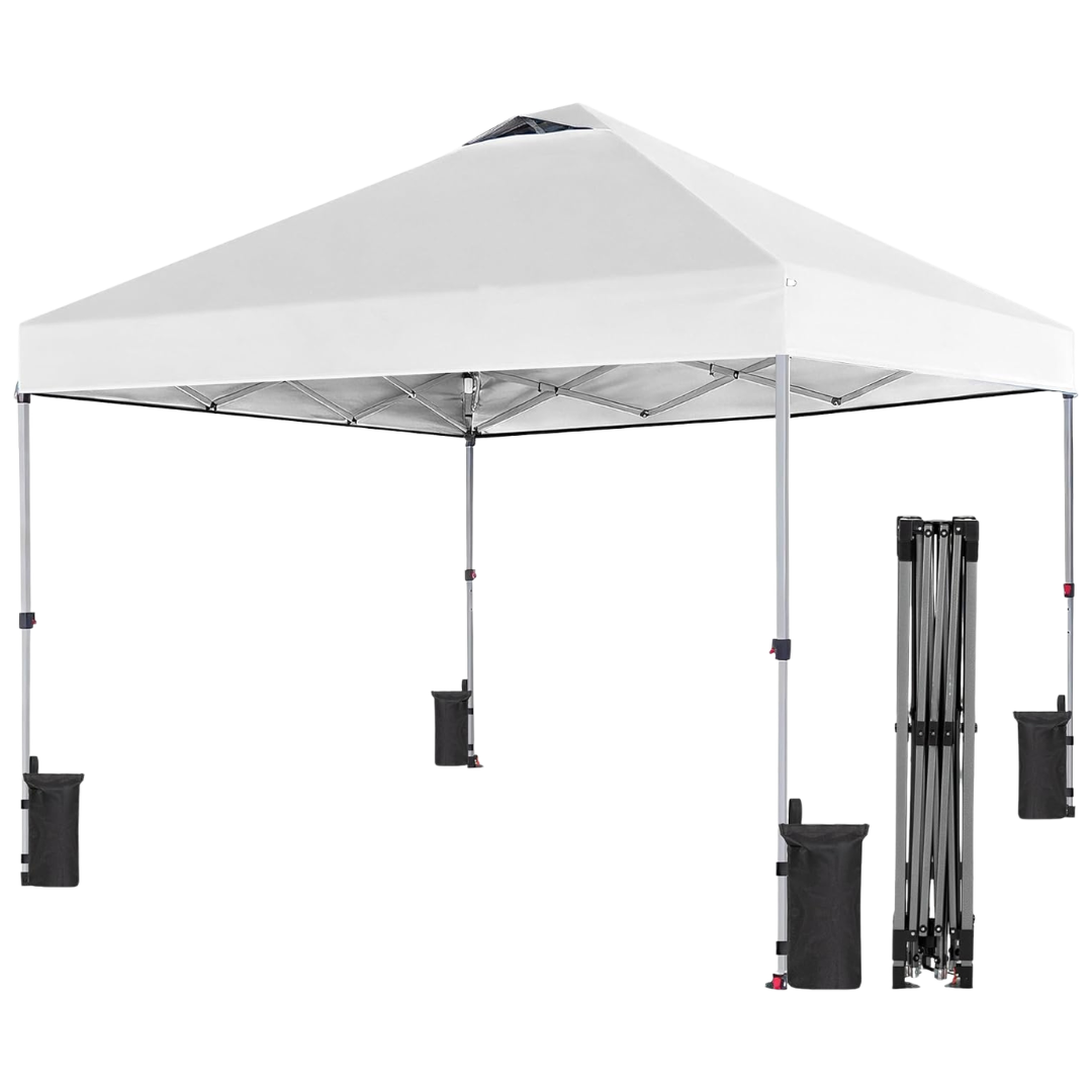 10 x 10 ft Instant Pop-Up Canopy Tent With Rolling Bag