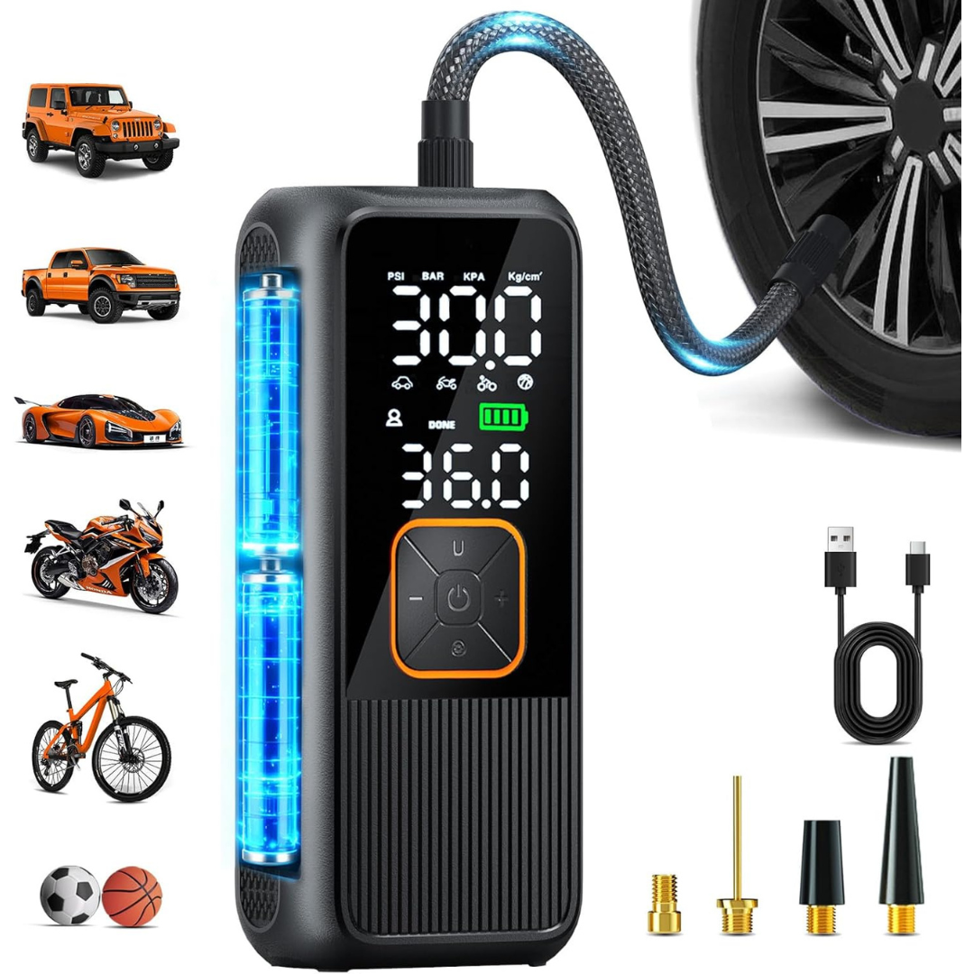 150 PSI Portable Tire Inflator Air Compressor With Digital Pressure Gauge