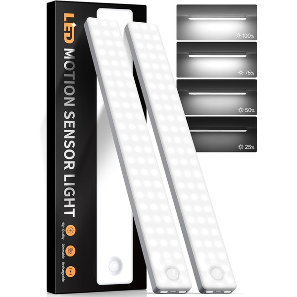 2-Pack Auxoda 13" Wireless 7000K Motion Sensor Light