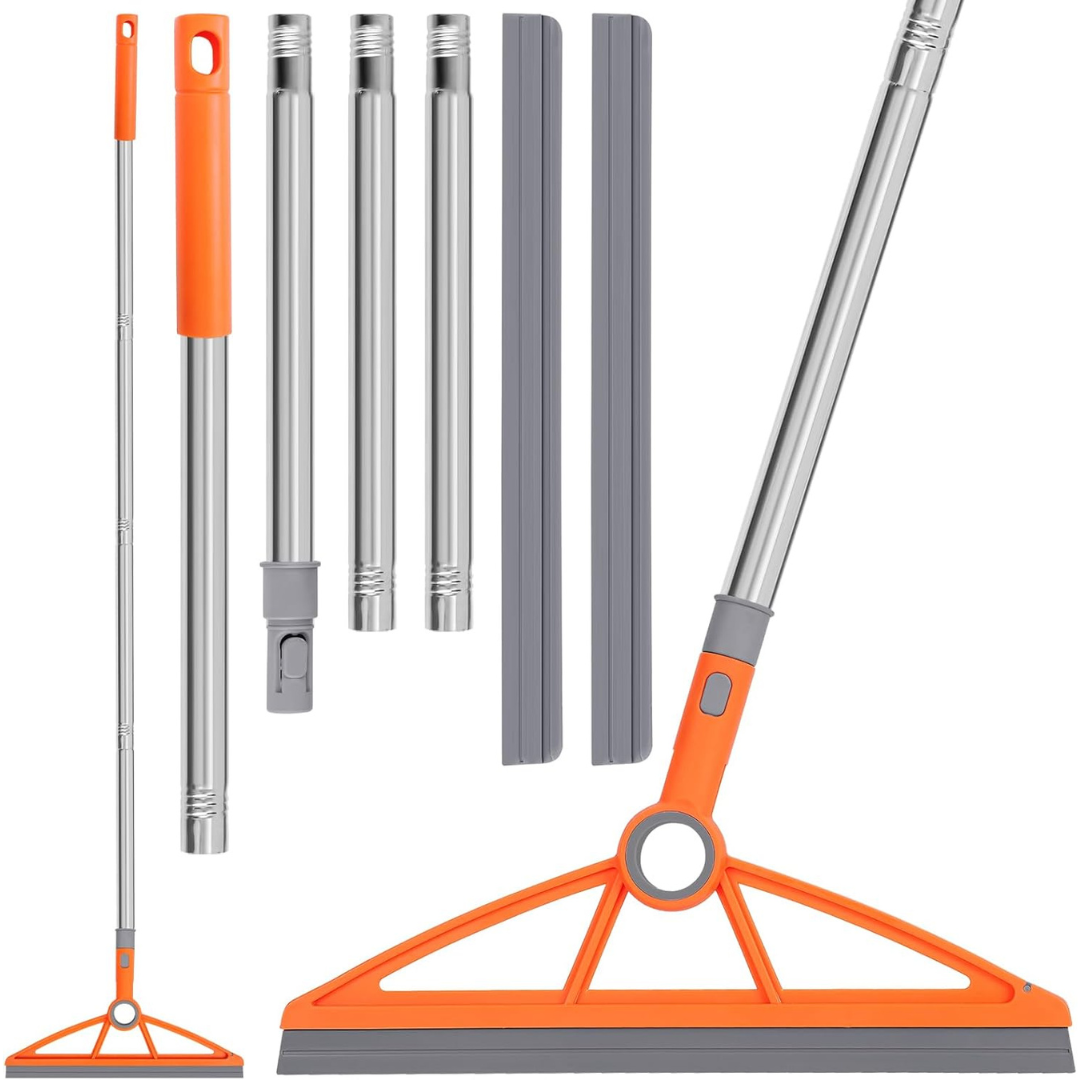 54" Wlich 2-in-1 180 Deg. Rotating Air Broom W/ 2 Scraping Strips