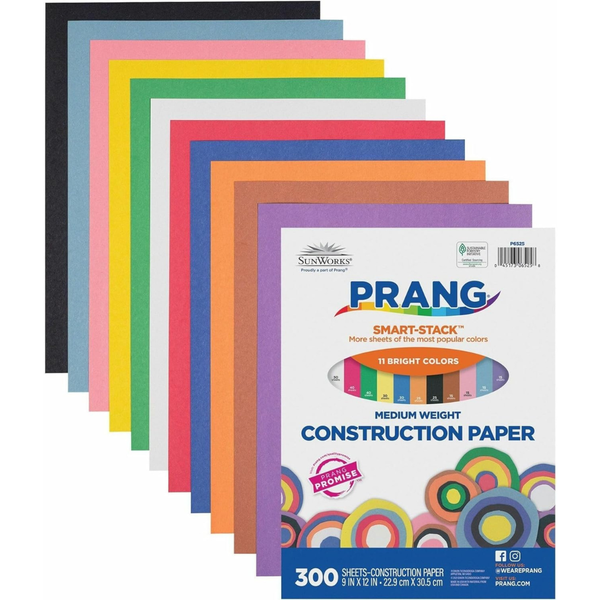 300-Count SunWorks 6525 Construction Paper Smart-Stack, (9 x 12)