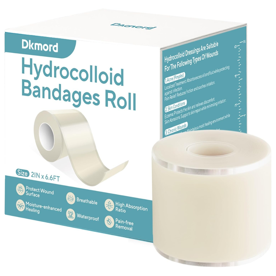 Hydrocolloid Self-Adhesive Wound Care Bandage Roll (2" x 6.6ft)