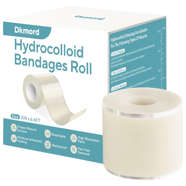 Hydrocolloid Self-Adhesive Wound Care Bandage Roll (2" x 6.6ft)