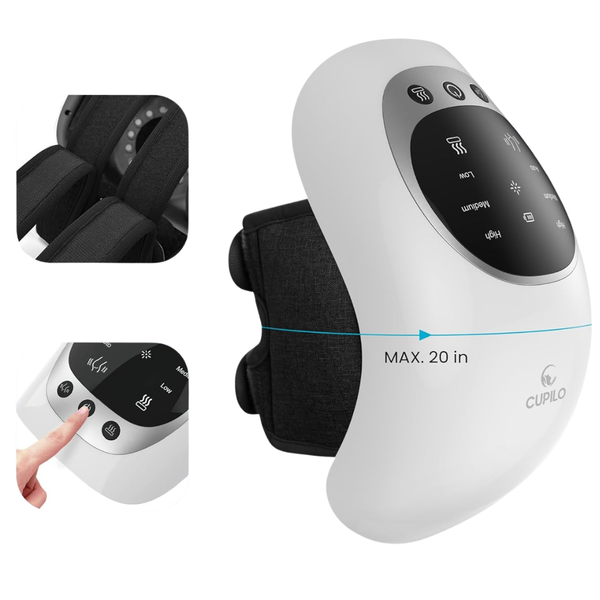 CuPiLo Rechargeable Cordless Knee Massager with Heat & Vibration