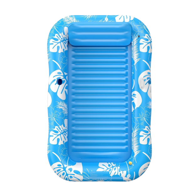 77" x 48" Voice-tank Inflatable Tanning Pool Lounger Float W/ Sprinkler