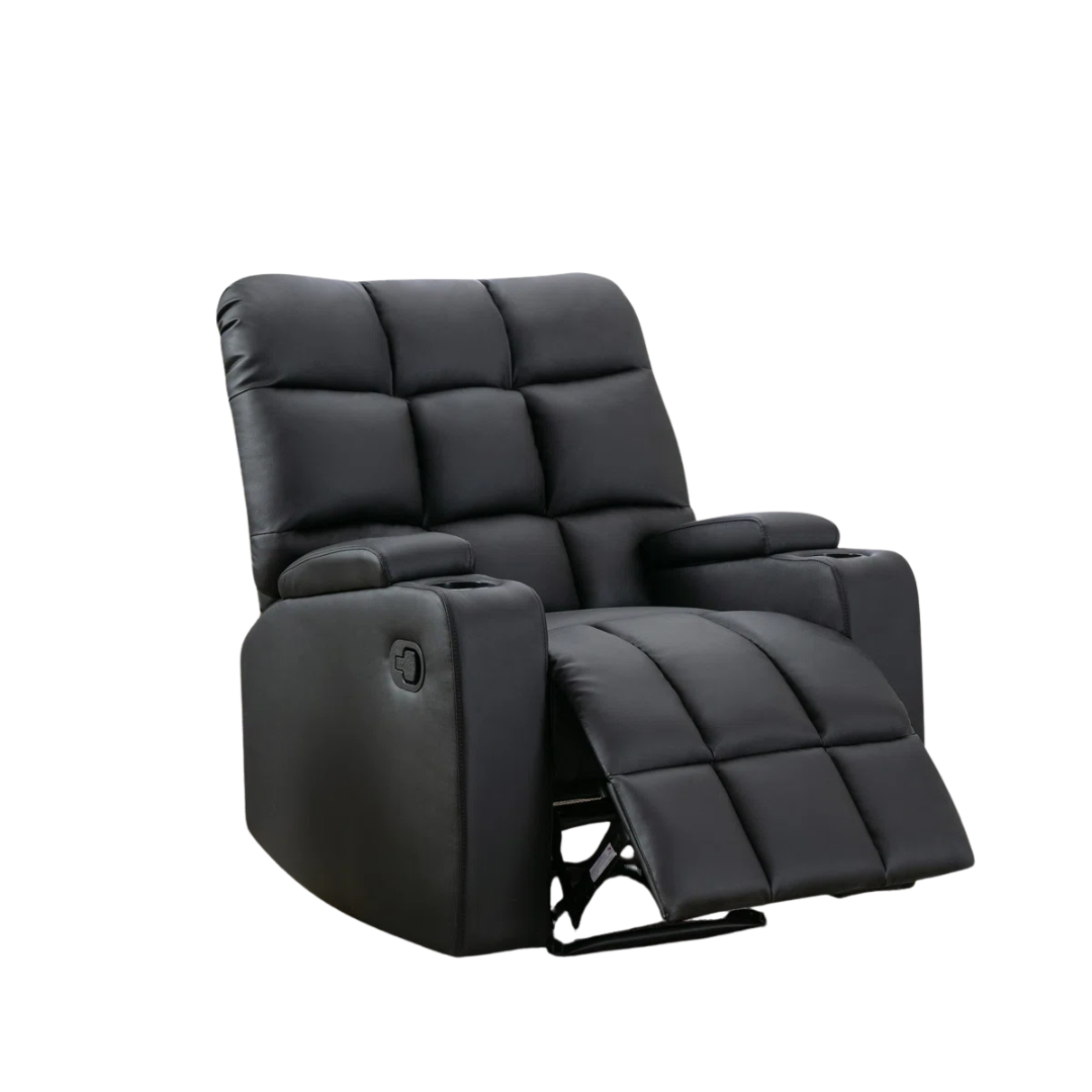Ebern Designs 33.5" Wide Faux Leather Manual Release Recliner
