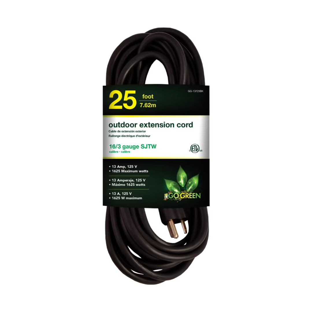 25-Ft GoGreen Power 16/3 Heavy Duty Outdoor Extension Cord